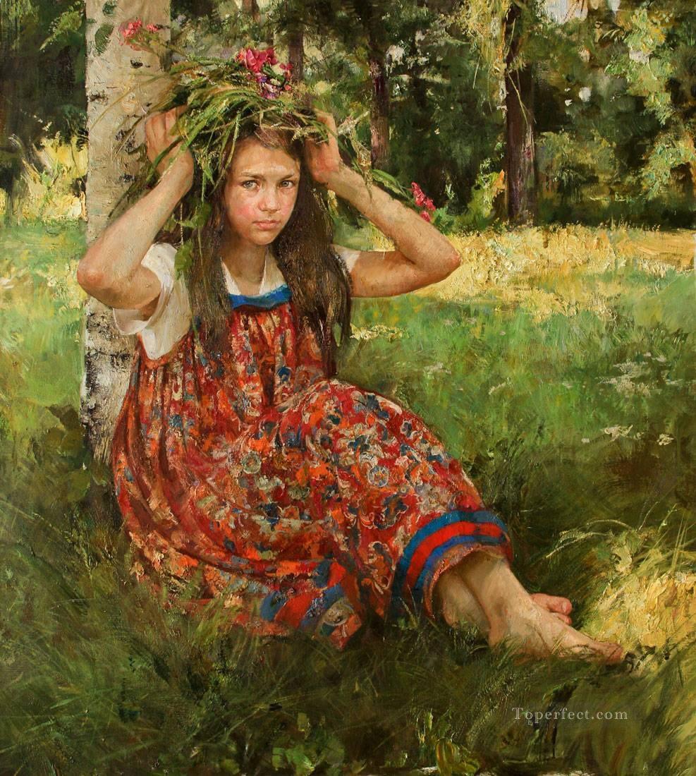 Pretty Little Girl NM Tajikistan 27 Impressionist Oil Paintings